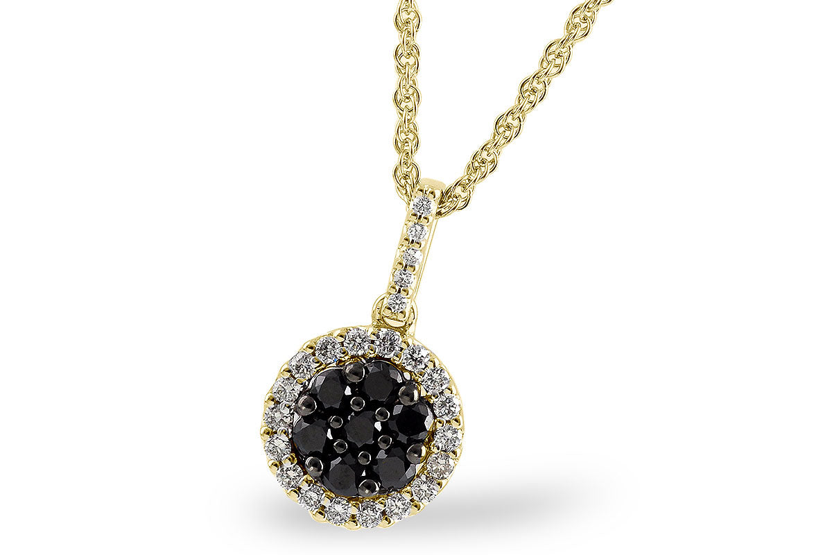 Allison Kaufman Black Diamond Necklace in 14K Yellow Gold, 0.56 ctw