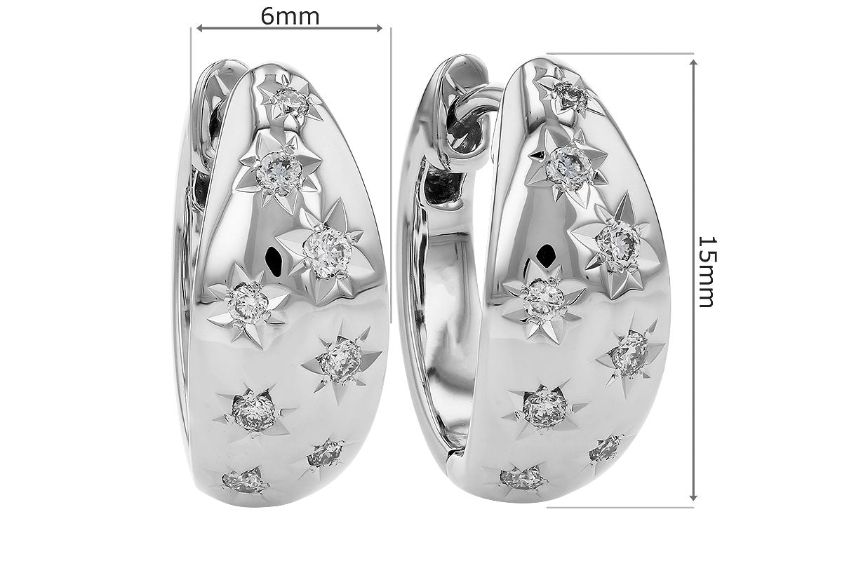 Allison Kaufman Diamond Earrings in 14K White Gold, 0.17 ctw, alternate view