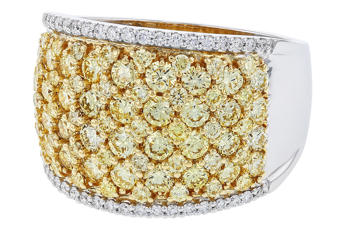 Allison Kaufman Yellow Diamond Wedding Band in 14K Yellow & White Gold, 2.37 ctw, alternate view