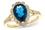 Allison Kaufman London Blue Topaz & Diamond Ring in 14K Yellow Gold, 2.47 ctw