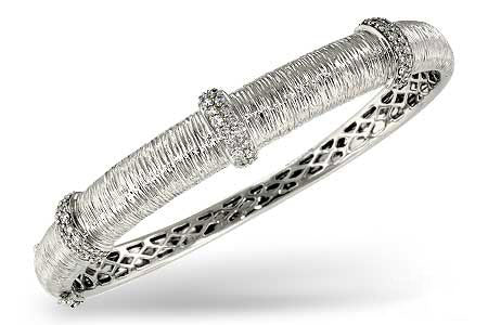 Allison Kaufman Diamond Bangle Bracelet in 14K White Gold, 0.64 ctw