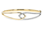 Allison Kaufman Diamond Bangle Bracelet in 14K Yellow & White Gold, 0.50 ctw (B1254)