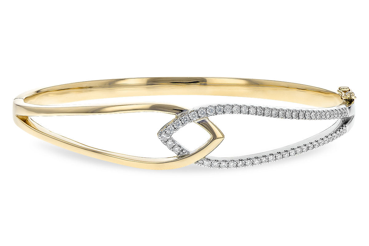 Allison Kaufman Diamond Bangle Bracelet in 14K Yellow & White Gold, 0.50 ctw (B1254)