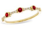 Allison Kaufman Ruby & Diamond Wedding Band in 14K Yellow Gold, 0.24 ctw (W2627)