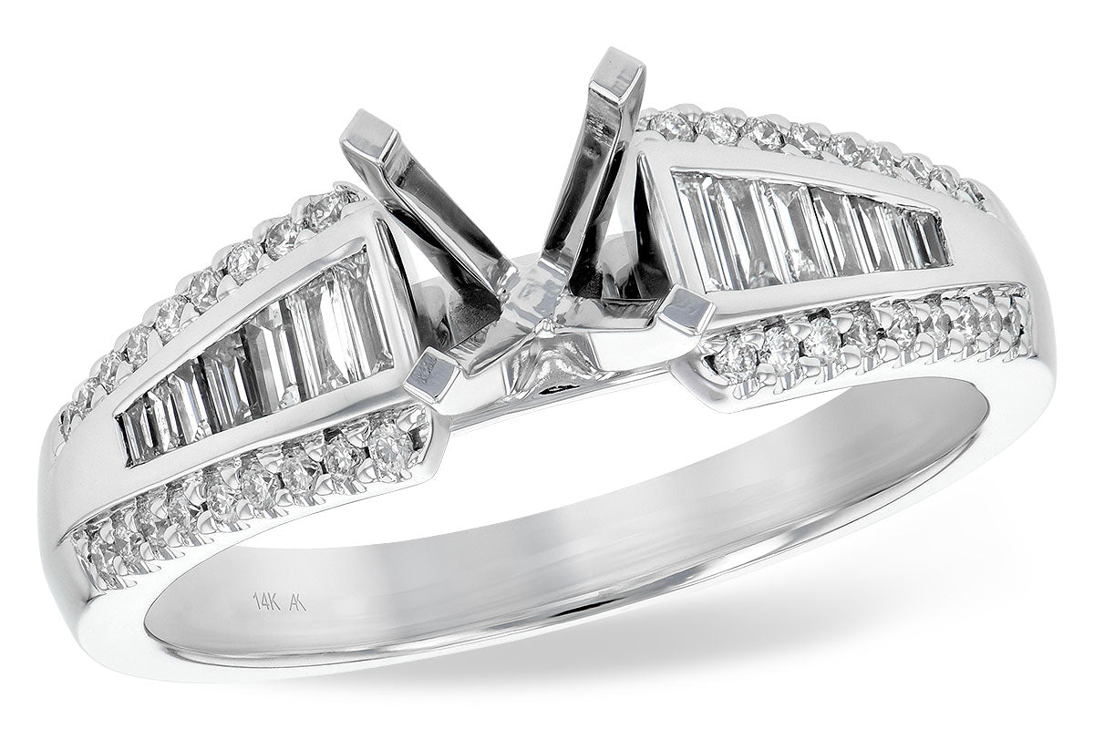 Allison Kaufman Diamond Engagement Ring Semi-Mount in 14K White Gold, 0.37 ctw (L7730)