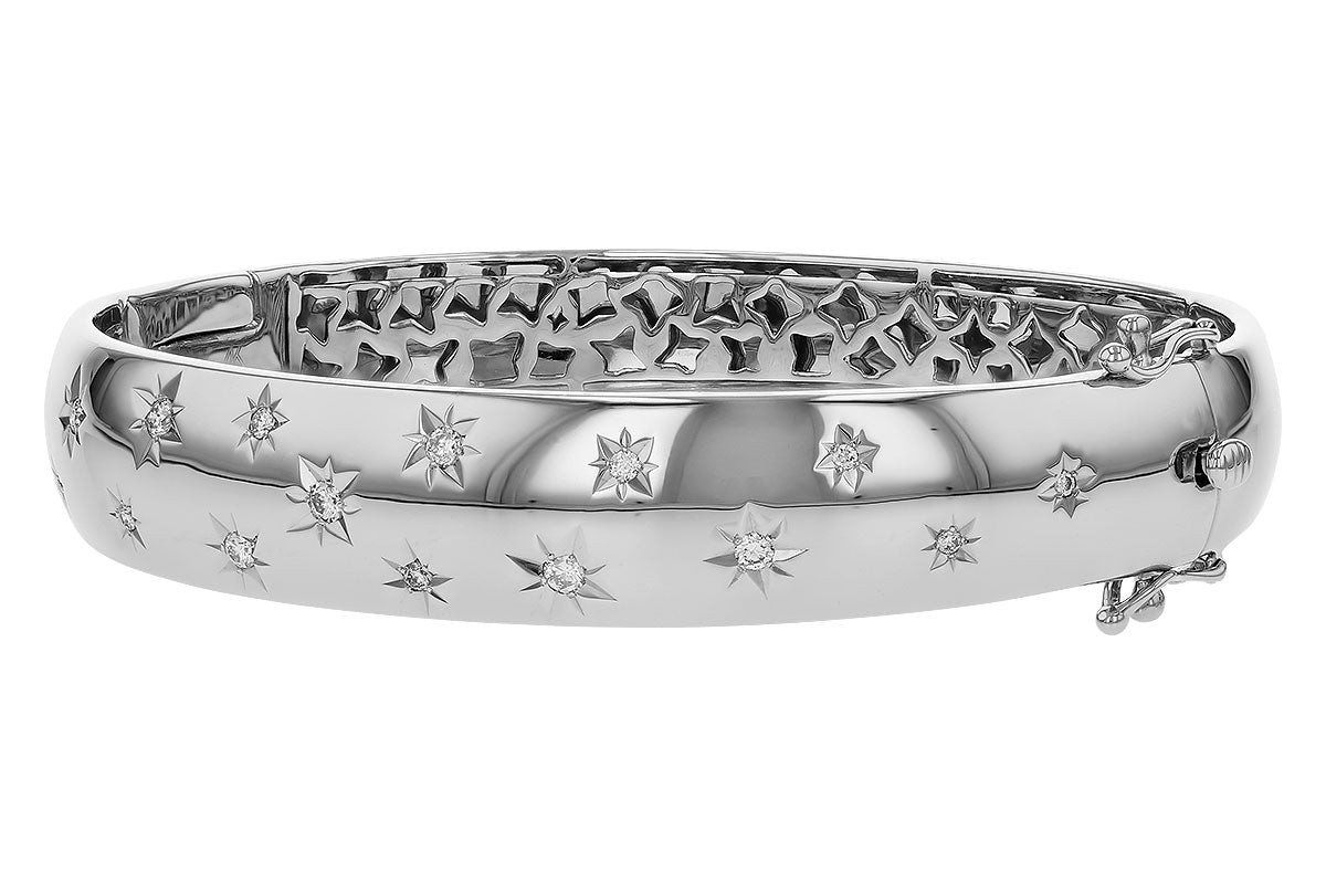 Allison Kaufman Diamond Bangle Bracelet in 14K White Gold, 0.30 ctw, alternate view