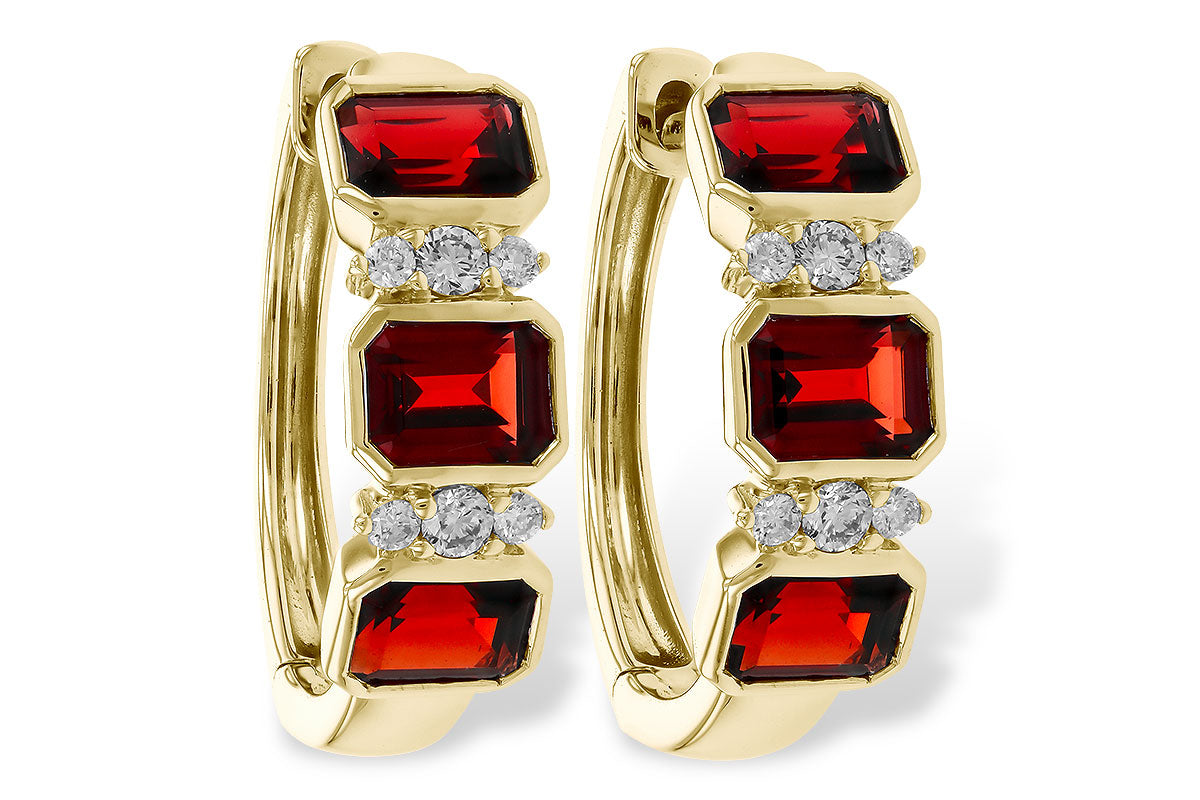 Allison Kaufman Garnet & Diamond Earrings in 14K Yellow Gold, 1.61 ctw
