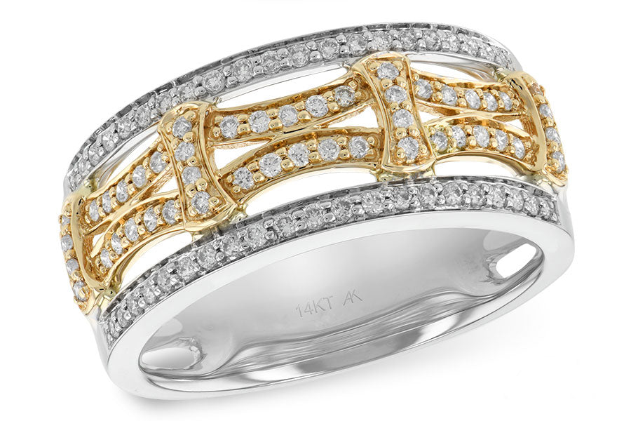 Allison Kaufman Diamond Wedding Band in 14K Two-Tone Gold, 0.39 ctw (W2125)