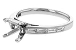 Allison Kaufman Baguette Diamond Engagement Ring Semi-Mount in 14K White Gold, 0.38 ctw, alternate view