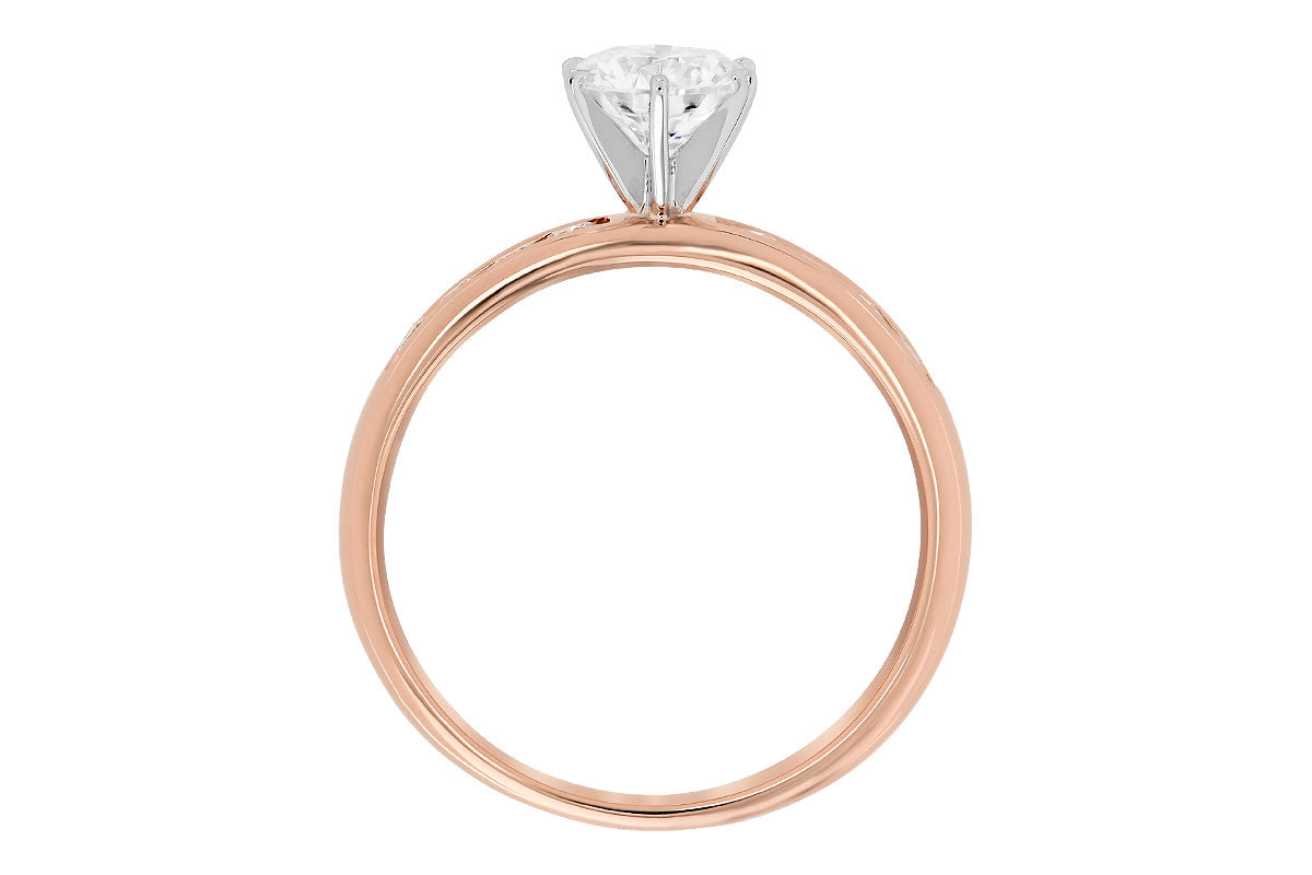 Allison Kaufman Diamond Engagement Ring Semi-Mount in 14K Rose Gold, 0.20 ctw (LR111-20), alternate view