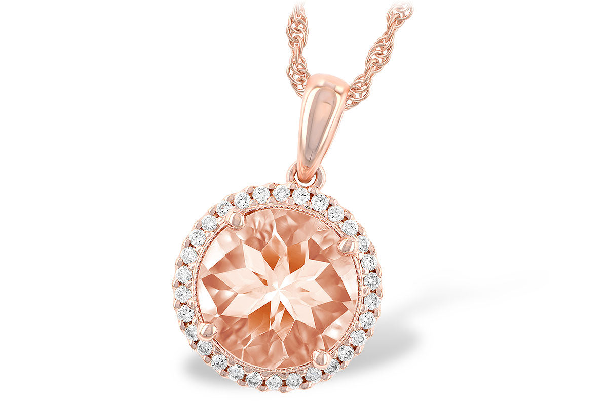 Allison Kaufman Morganite & Diamond Necklace in 14K Rose Gold, 2.18 ctw