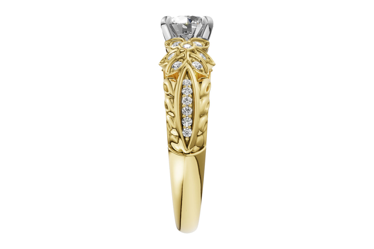 Allison Kaufman Diamond Engagement Ring Semi-Mount in 14K Yellow Gold, 0.14 ctw (L7904), alternate view