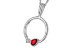 Allison Kaufman Ruby & Diamond Necklace in 14K White Gold, 0.26 ctw (N8582), alternate view