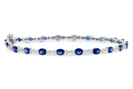 Allison Kaufman Sapphire & Diamond Bracelet in 14K White Gold, 4.52 ctw