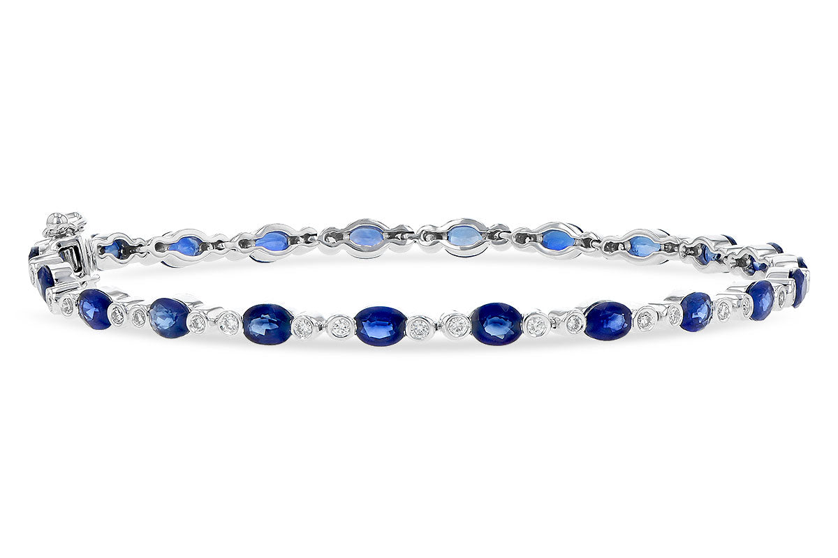 Allison Kaufman Sapphire & Diamond Bracelet in 14K White Gold, 4.52 ctw