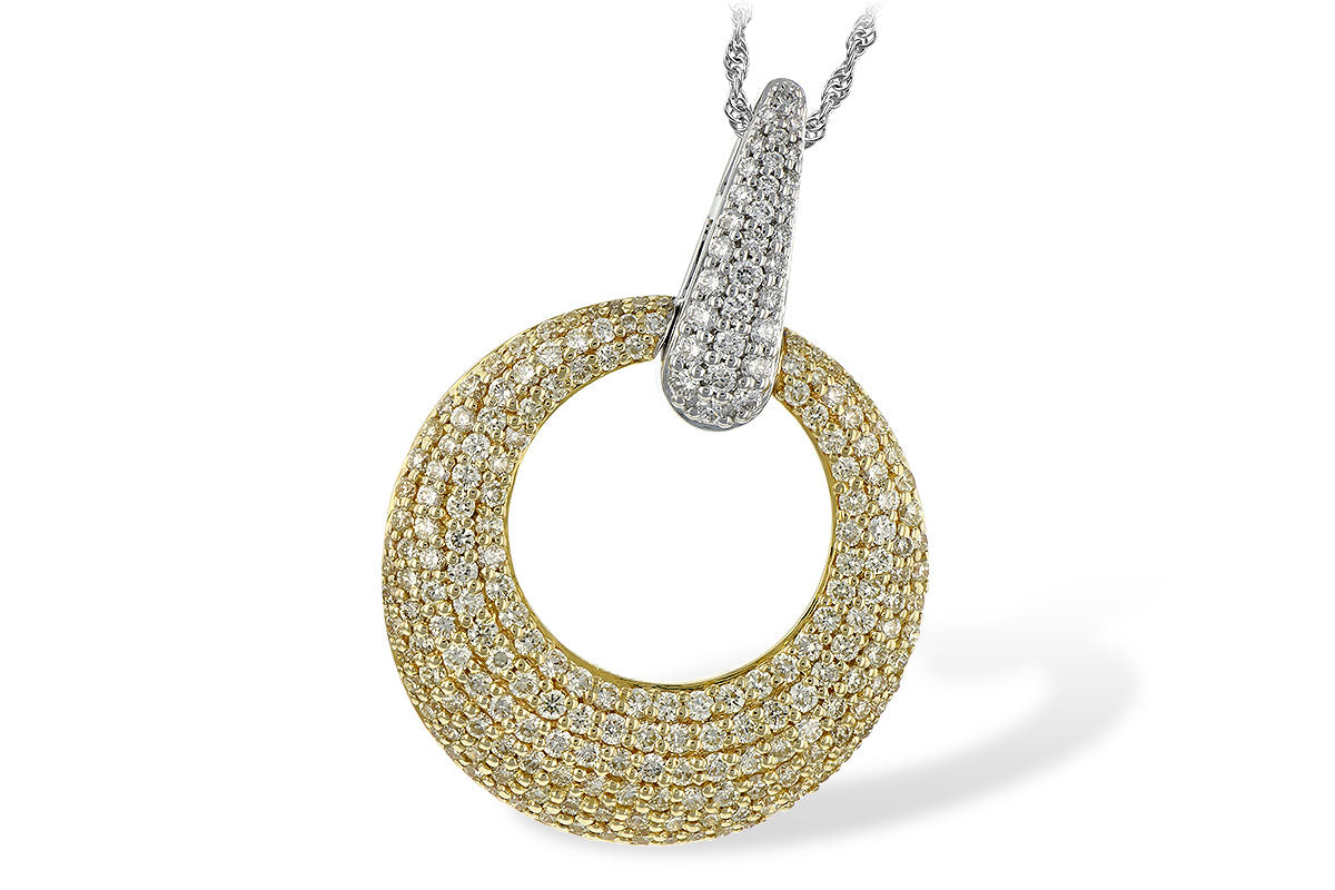 Allison Kaufman Yellow Diamond Necklace in 14K Two-Tone Gold, 1.90 ctw