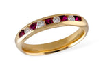 Allison Kaufman Ruby & Diamond Wedding Band in 14K Yellow Gold, 0.38 ctw