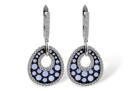 Allison Kaufman Sapphire & Diamond Earrings in 14K White Gold, 1.70 ctw