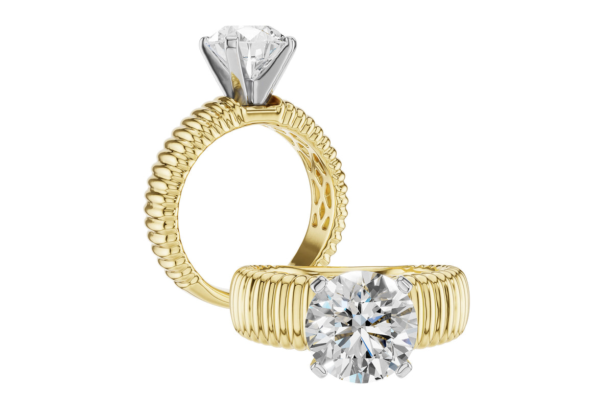Allison Kaufman Engagement Ring Semi-Mount in 14K Yellow Gold (L7951), alternate view