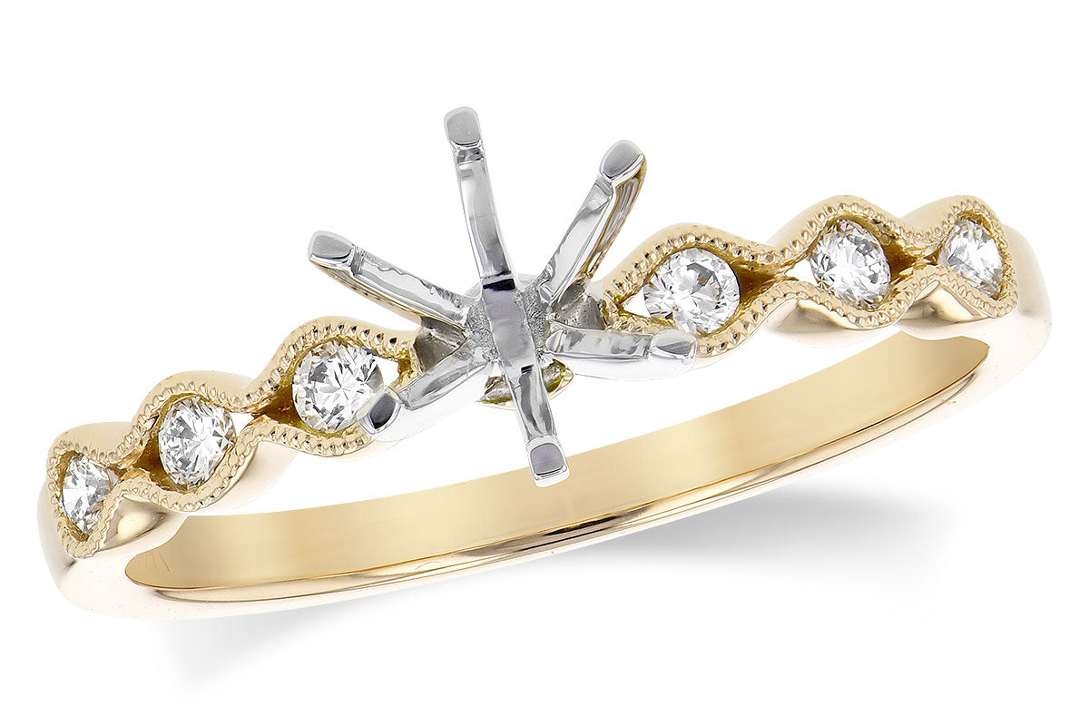 Allison Kaufman Diamond Engagement Ring Semi-Mount in 14K Yellow Gold, 0.15 ctw (L7799)
