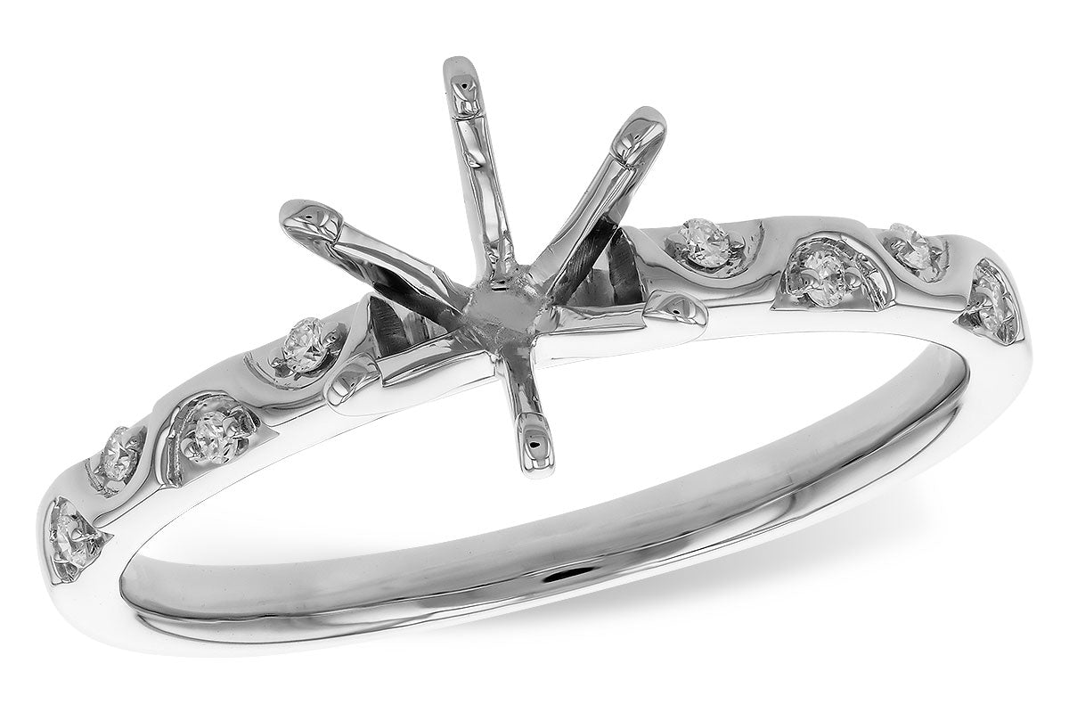 Allison Kaufman Diamond Engagement Ring Semi-Mount in 14K White Gold, 0.05 ctw