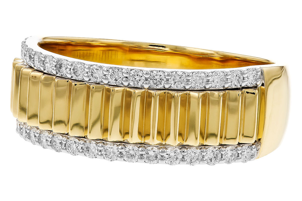 Allison Kaufman Diamond Wedding Band in 14K Yellow & White Gold, 0.33 ctw, alternate view