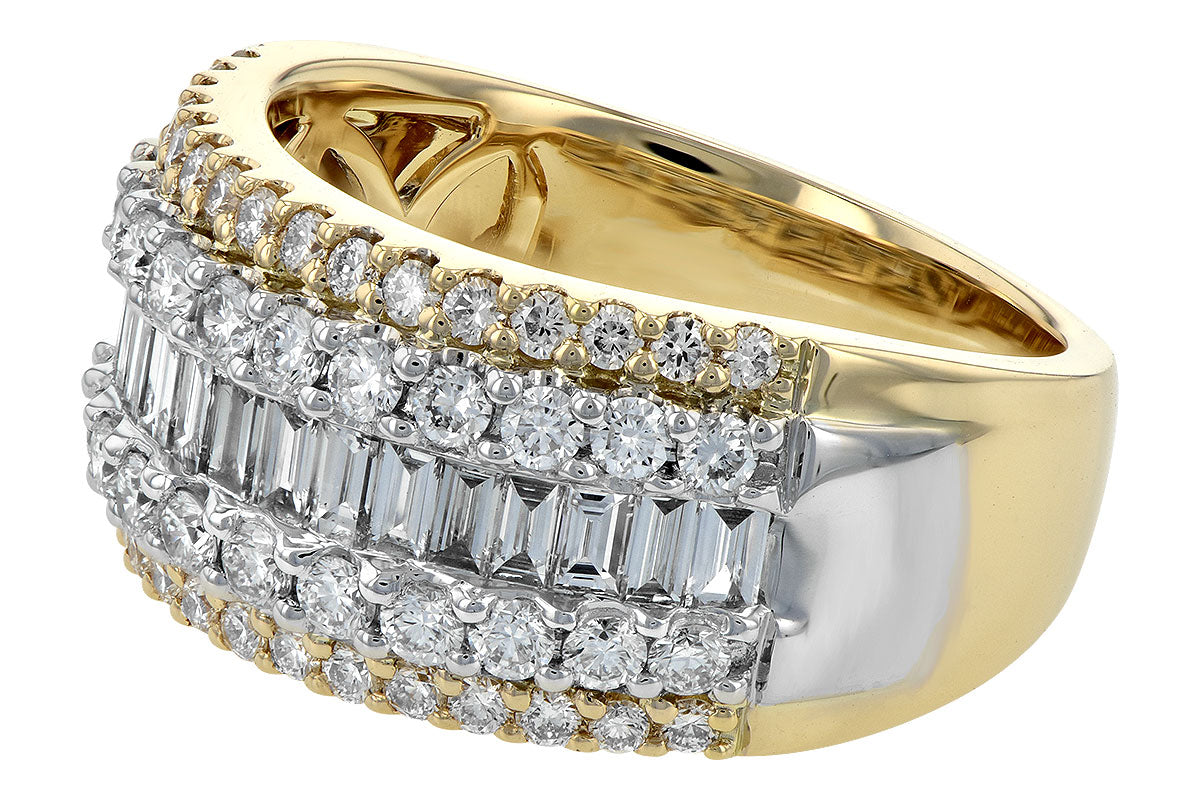 Allison Kaufman Diamond Wedding Band in 14K Yellow & White Gold, 1.50 ctw, alternate view