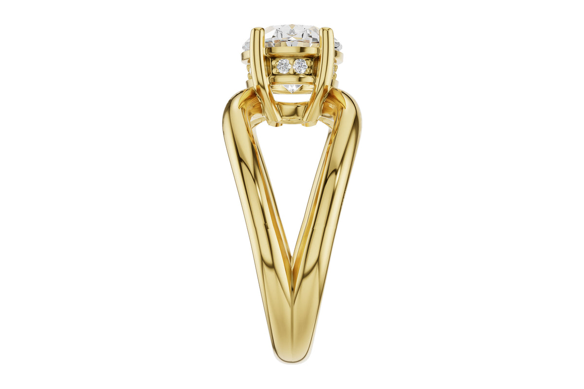 Allison Kaufman Diamond Engagement Ring Semi-Mount in 14K Yellow Gold, 0.08 ctw (L7929), alternate view