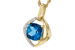 Allison Kaufman London Blue Topaz & Diamond Necklace in 14K Yellow Gold, 1.62 ctw, alternate view