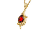 Allison Kaufman Garnet & Diamond Necklace in 14K Yellow Gold, 1.39 ctw, alternate view