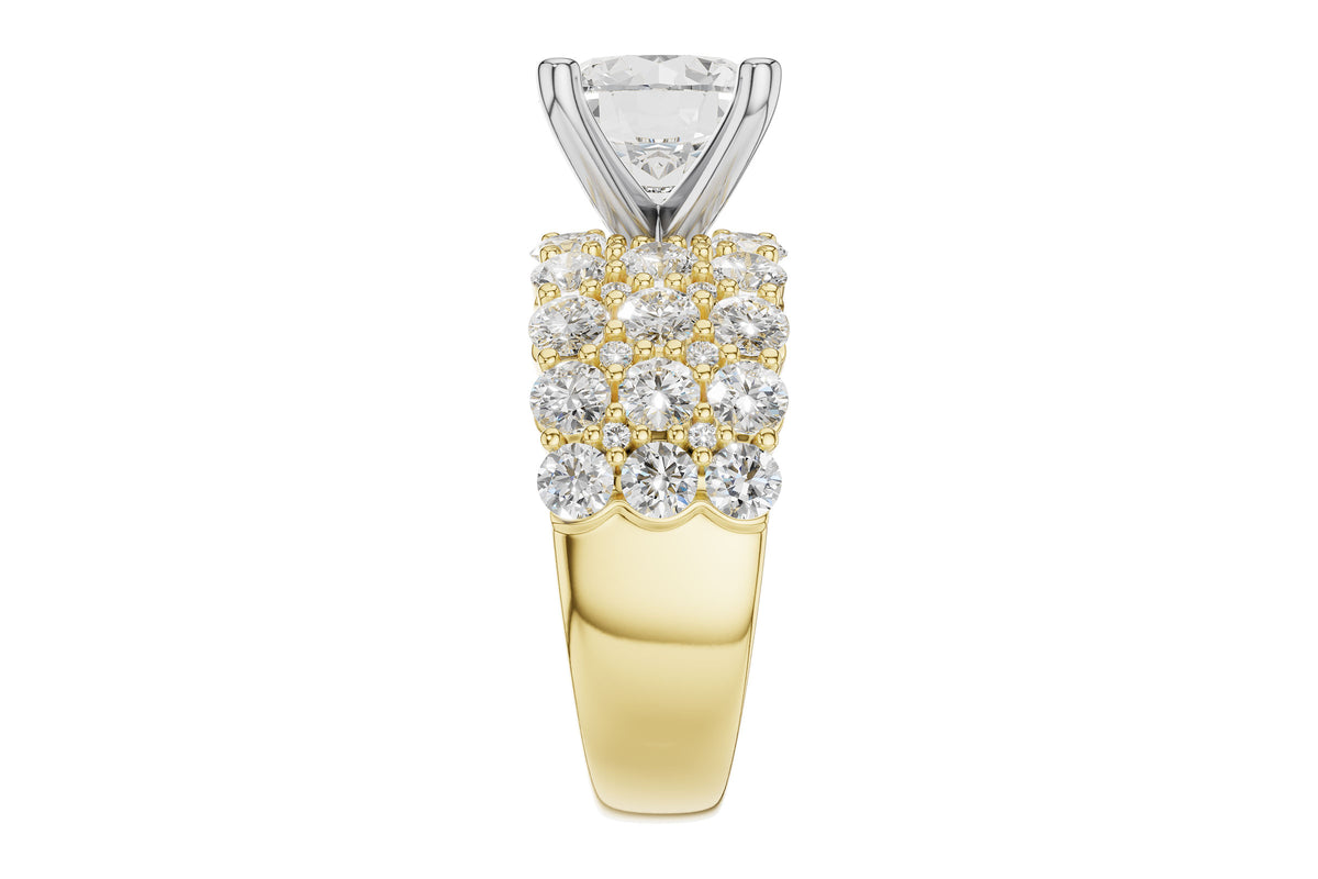Allison Kaufman Diamond Engagement Ring Semi-Mount in 14K Yellow Gold, 2.44 ctw, alternate view