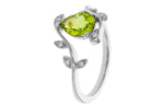 Allison Kaufman Peridot & Diamond Ring in 14K White Gold, 1.22 ctw, alternate view