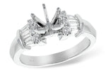 Allison Kaufman Baguette Diamond Engagement Ring Semi-Mount in 14K White Gold, 0.50 ctw (L7657)