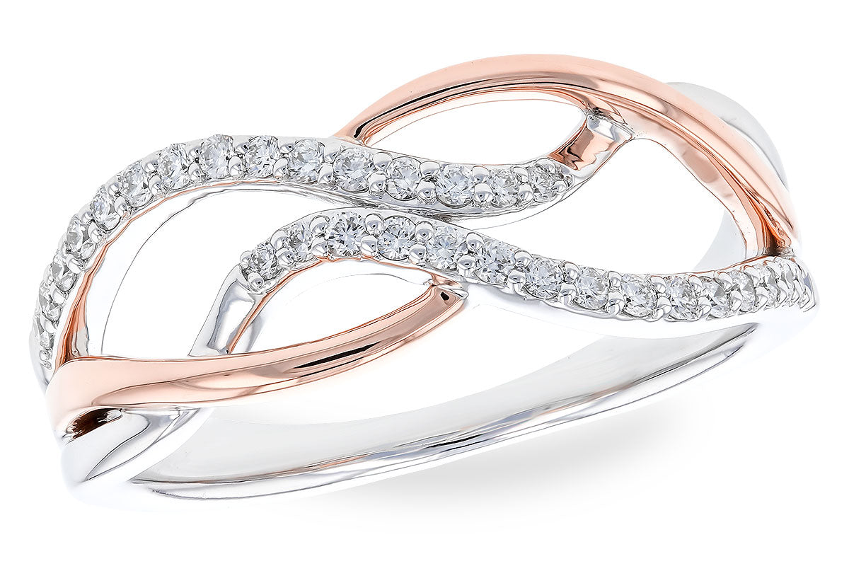 Allison Kaufman Diamond Ring in 14K Rose & White Gold, 0.20 ctw (D5911)