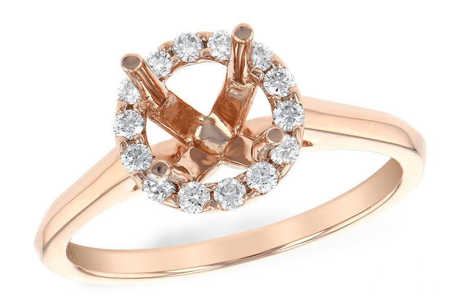 Allison Kaufman Diamond Engagement Ring Semi-Mount in 14K Rose Gold, 0.22 ctw (LR113-22)