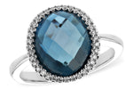 Allison Kaufman London Blue Topaz & Diamond Ring in 14K White Gold, 5.45 ctw