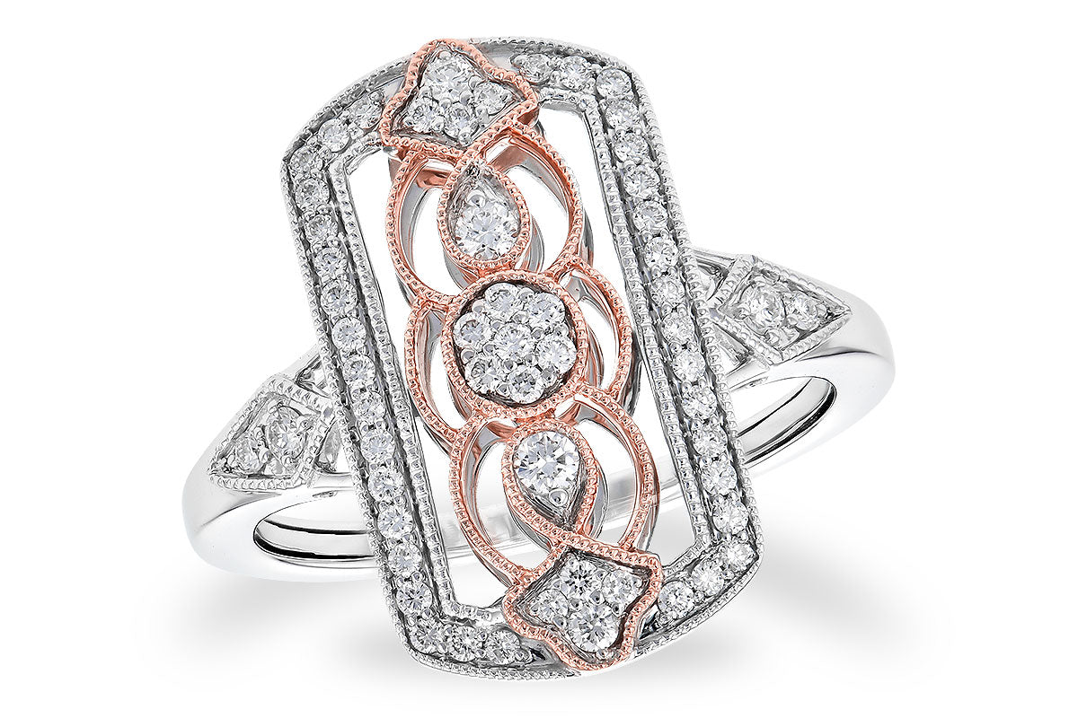 Allison Kaufman Diamond Ring in 14K Rose & White Gold, 0.31 ctw