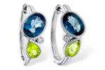 Allison Kaufman London Blue Topaz & Diamond Earrings in 14K White Gold, 3.00 ctw