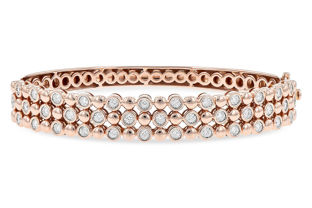 Allison Kaufman Diamond Bangle Bracelet in 14K Rose Gold, 0.75 ctw (B1302)