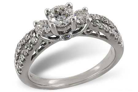 Allison Kaufman Diamond Ring in 14K White Gold, 0.90 ctw