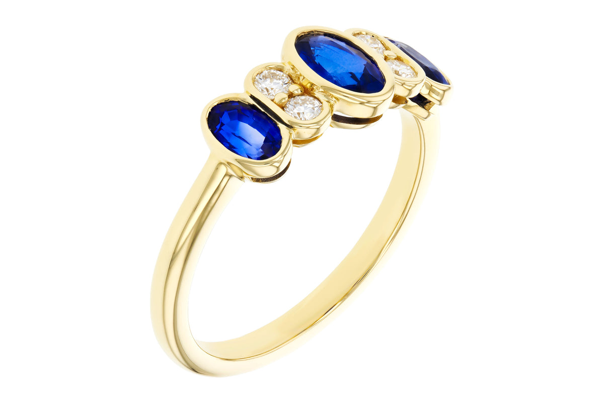Allison Kaufman Sapphire & Diamond Ring in 14K Yellow Gold, 1.33 ctw, alternate view