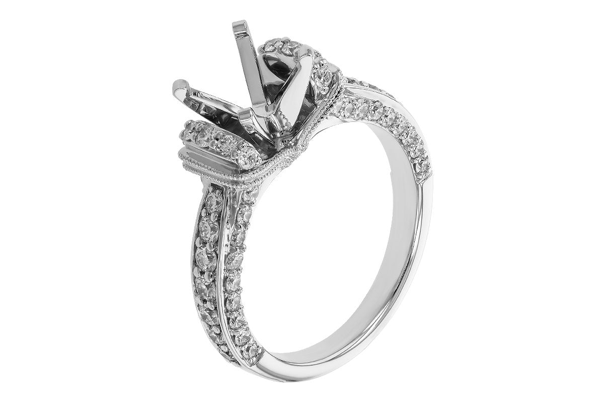Allison Kaufman Diamond Engagement Ring Semi-Mount in 14K White Gold, 1.00 ctw (L7910), alternate view