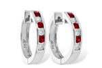 Allison Kaufman Ruby & Diamond Earrings in 14K White Gold, 0.50 ctw