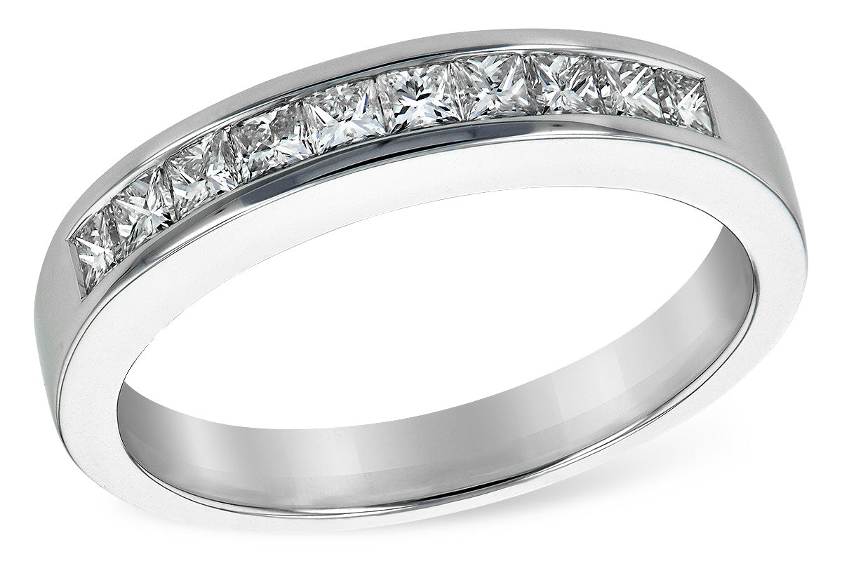 Allison Kaufman Princess-Cut Diamond Wedding Band in 14K White Gold, 0.50 ctw