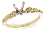 Allison Kaufman Diamond Engagement Ring Semi-Mount in 14K Yellow Gold, 0.12 ctw (L7864)