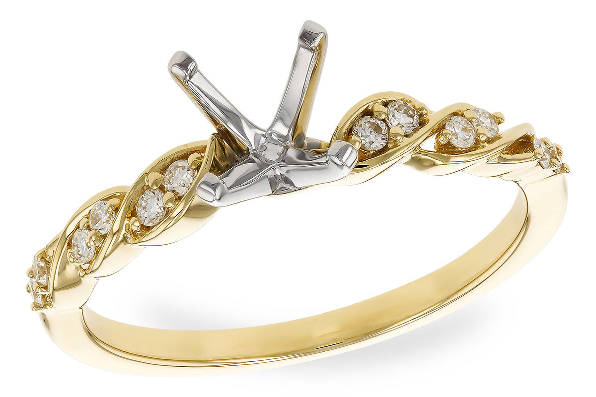 Allison Kaufman Diamond Engagement Ring Semi-Mount in 14K Yellow Gold, 0.12 ctw (L7864)