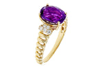 Allison Kaufman Amethyst & Diamond Ring in 14K Yellow Gold, 2.26 ctw, alternate view