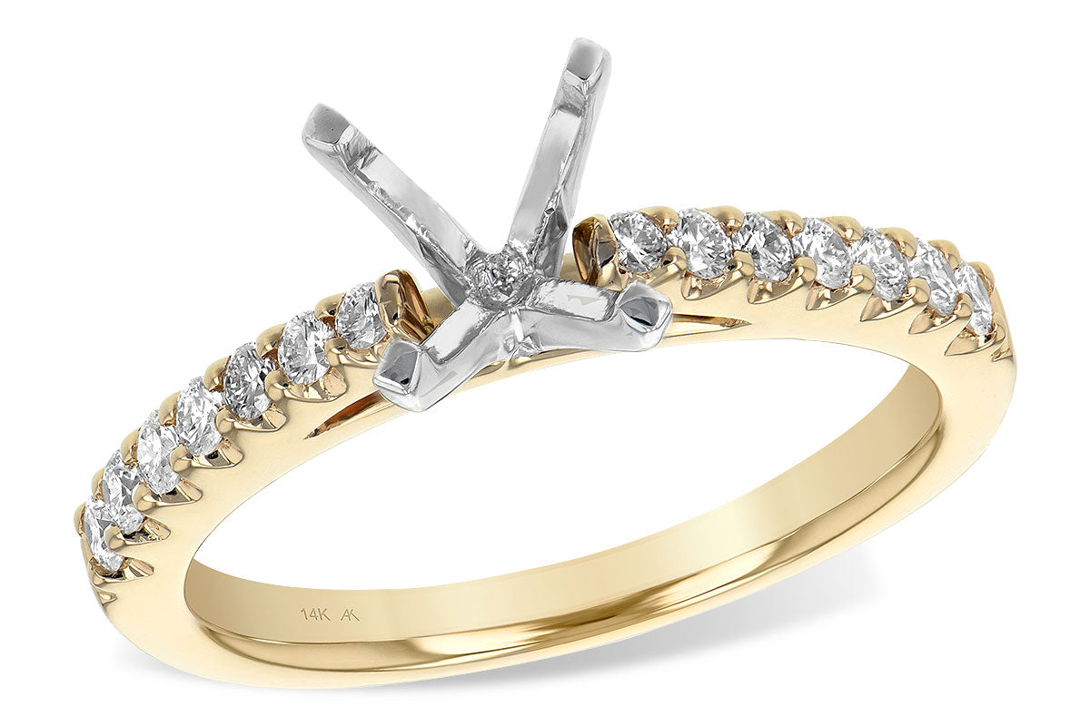 Allison Kaufman Diamond Engagement Ring Semi-Mount in 14K Yellow Gold, 0.32 ctw (L7321)