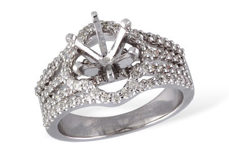 Allison Kaufman Diamond Engagement Ring Semi-Mount in 14K White Gold, 0.62 ctw (L7432)