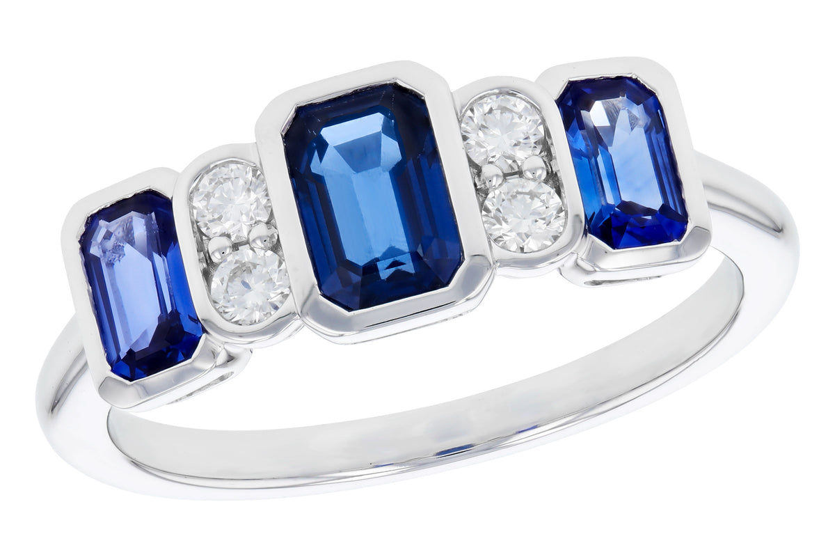 Allison Kaufman Sapphire & Diamond Ring in 14K White Gold, 1.57 ctw